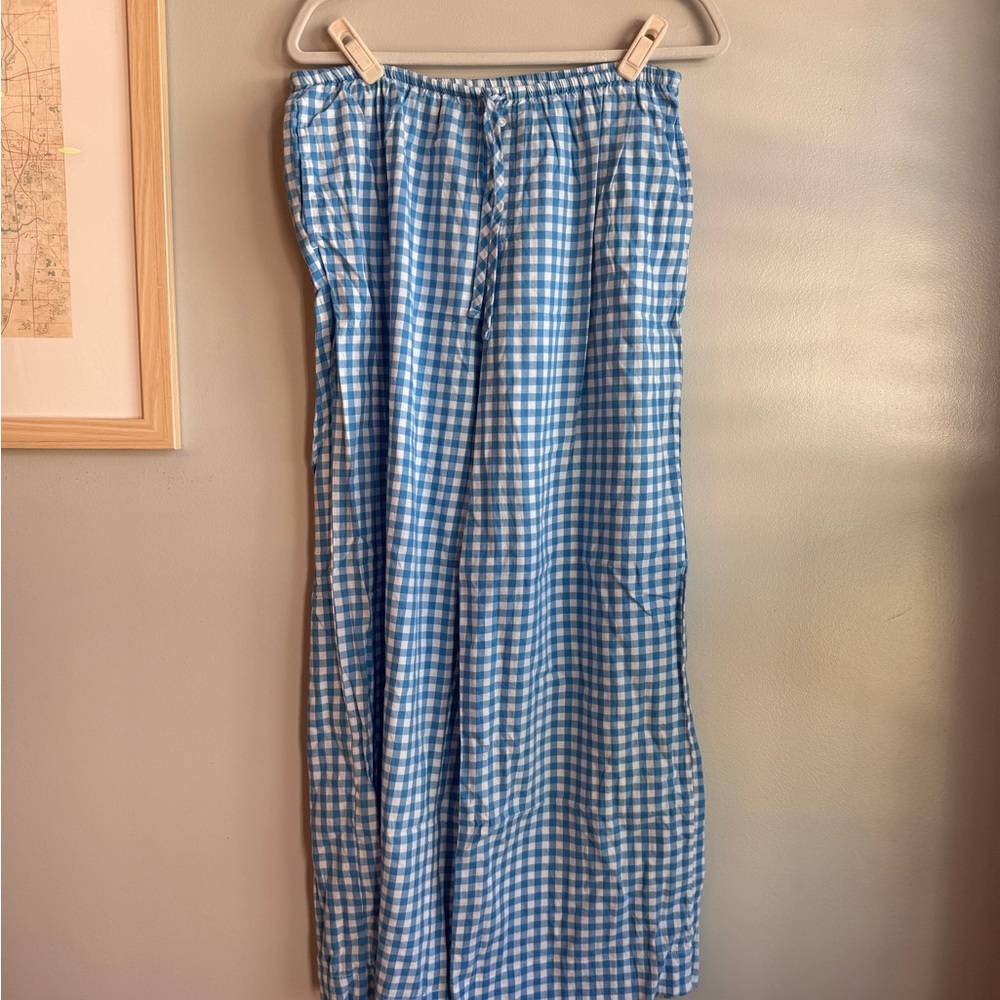 Colsie Blue and White Gingham Pants